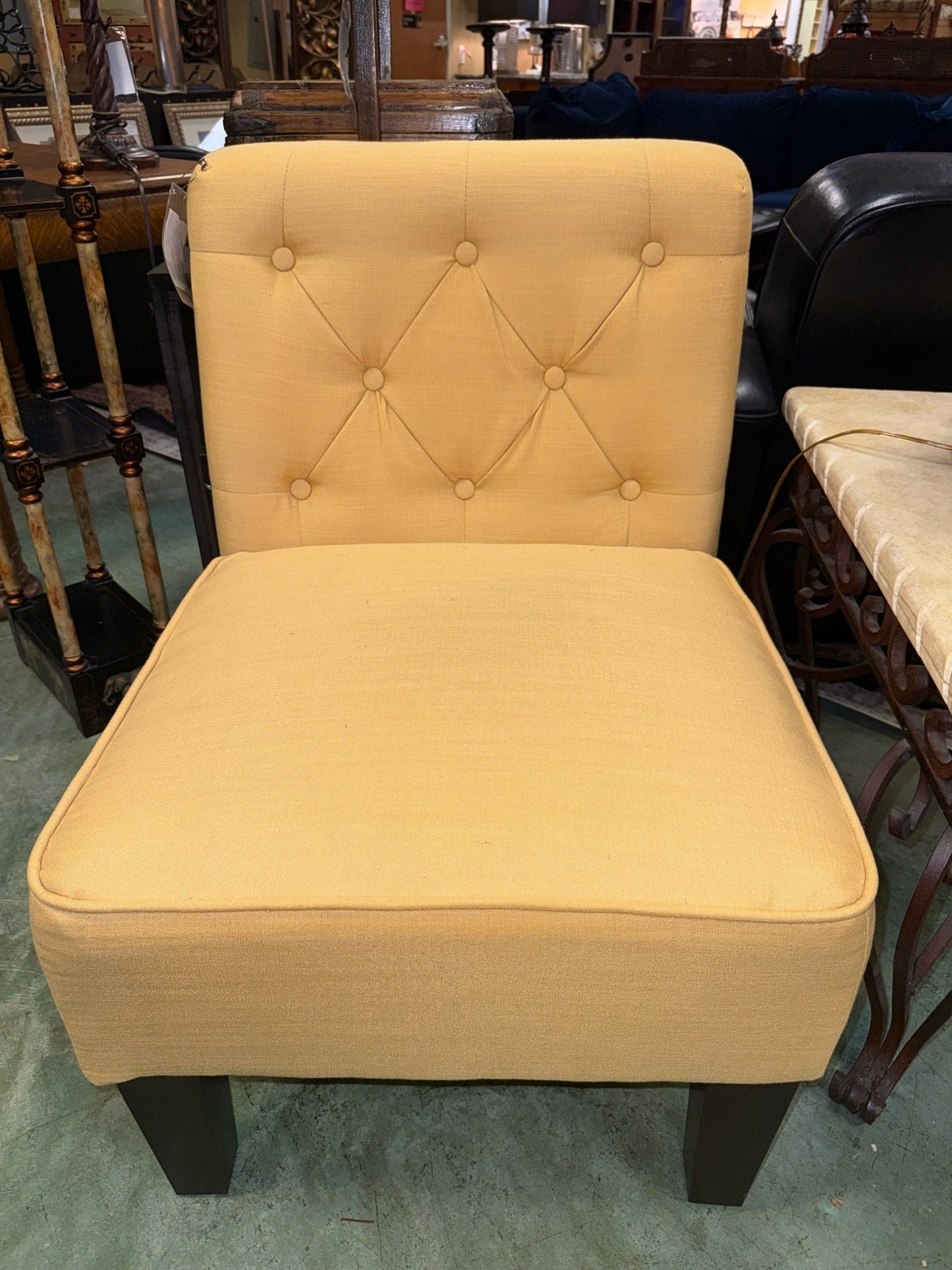 Yellow Armless Accent Chair