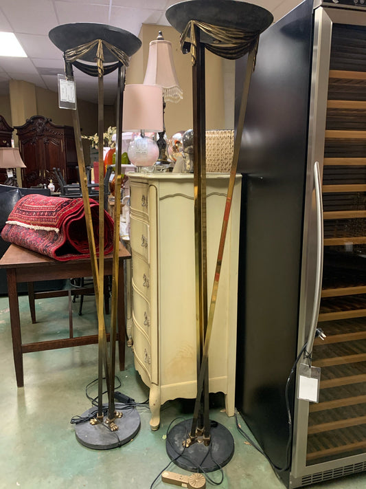 Vintage Brass & Metal Floor Lamp