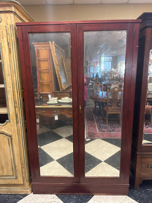 Antique Mirrored 2-Door Wardrobe