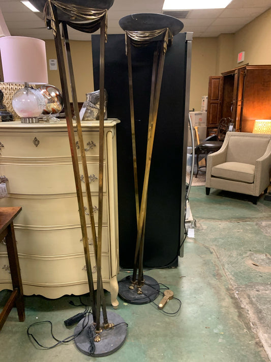 Vintage Brass & Metal Floor Lamp