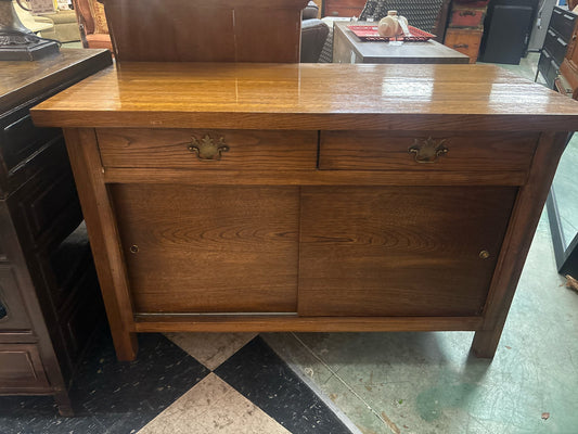 Wooden Credenza w/ 2 Drawers & Sliding Doors  (48x22.5x31)