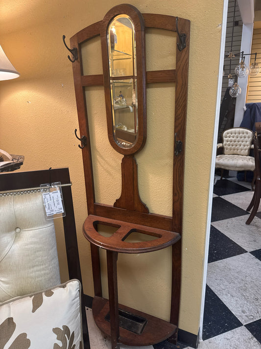 Vintage Hall Tree w/Mirror
