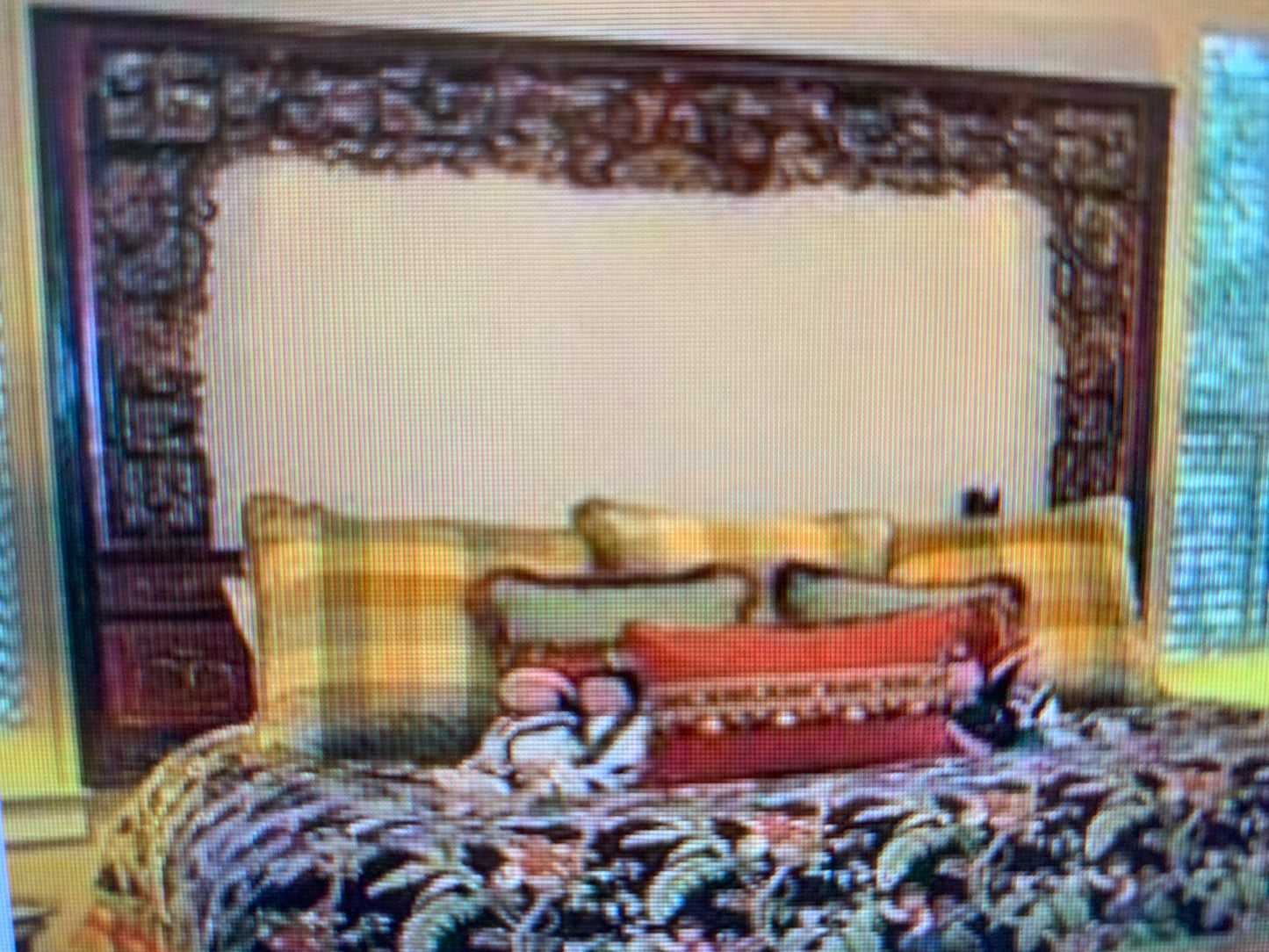 19th Century Chinese Wedding Carved Headboard-Elmwood/Gold Leaf (In Crate)