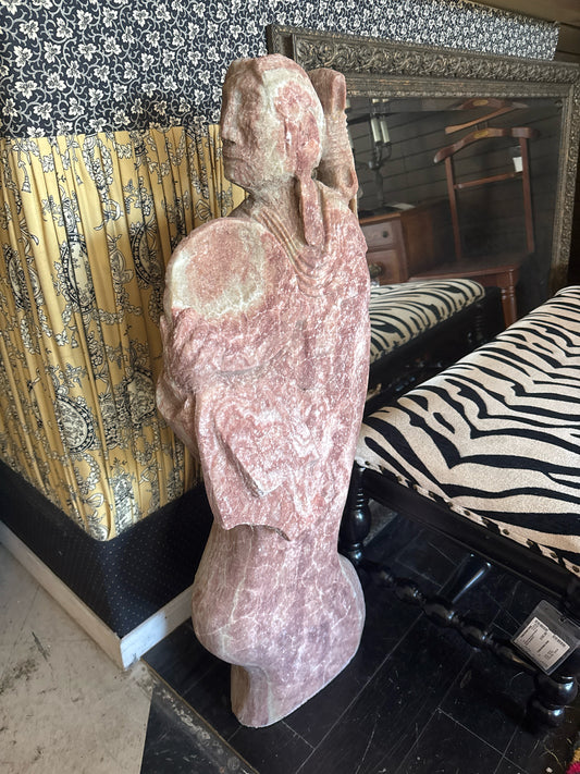 5' Granite Indian Carved Statue by Native Americans