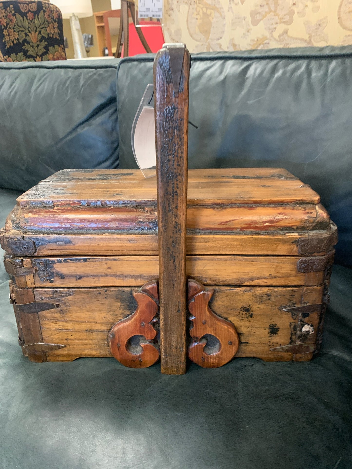 1900's Chinese Tiered Wooden Lunch Box w/ Handle