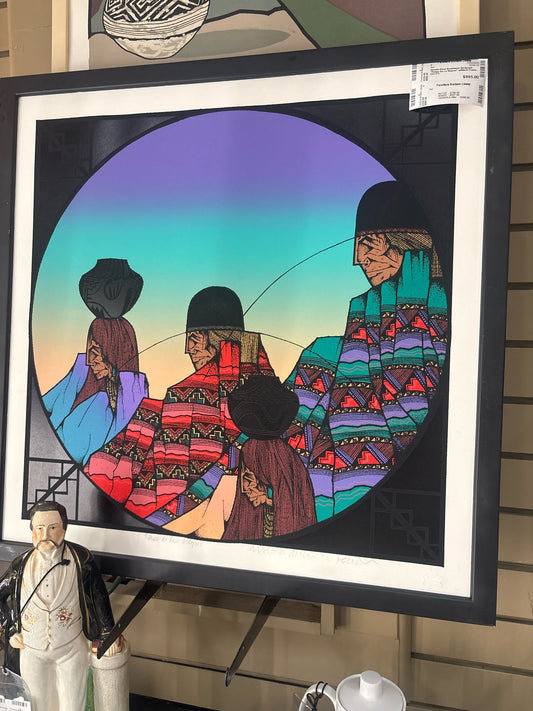 Amado Pena Southwest Serigraph "Paseo De La Negras" w/Black Frame (27x27)