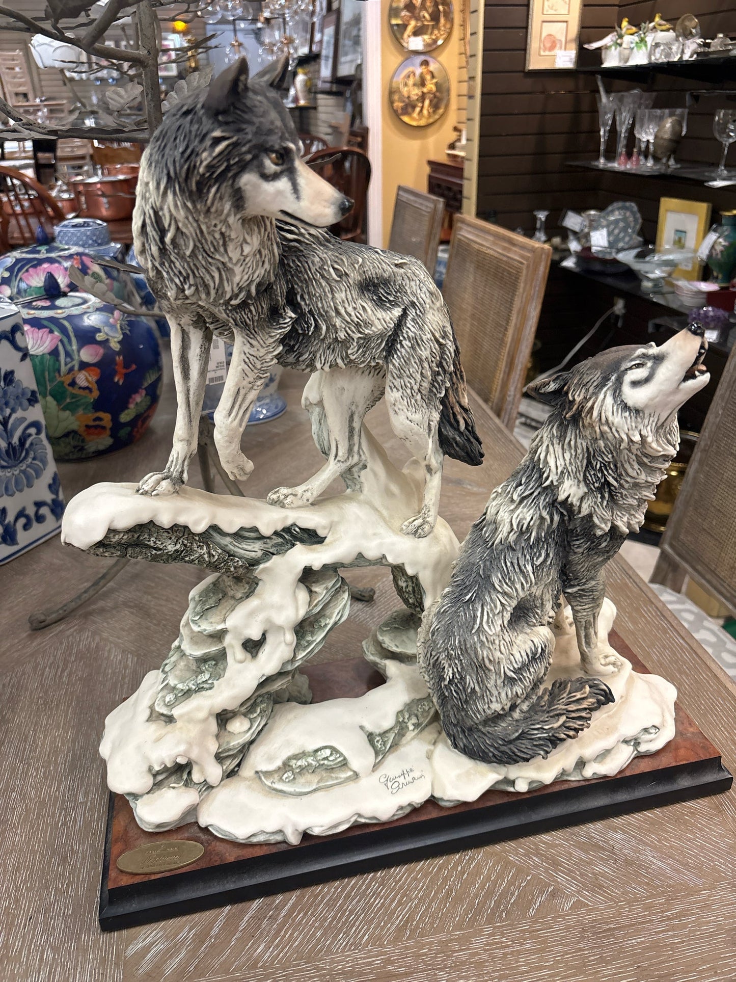 Wolves Statue by Guiseppe Armani