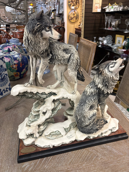 Wolves Statue by Guiseppe Armani