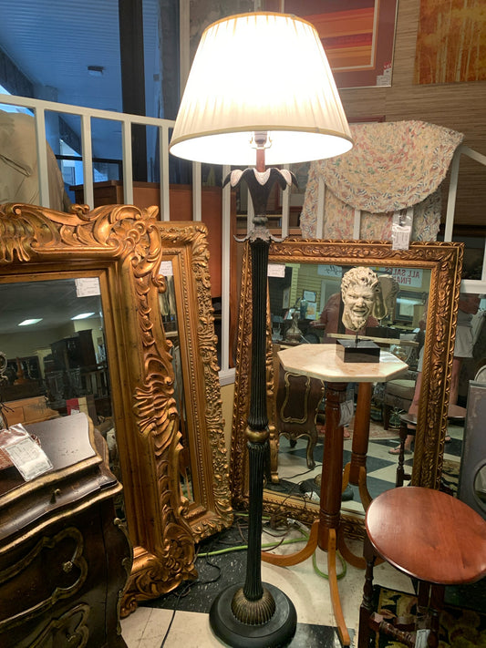 Black Tree Floor Lamp w/ Cream Shade 72"