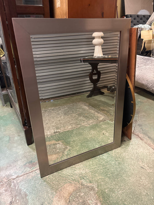 Beveled Mirror in Silver Frame- 29x41